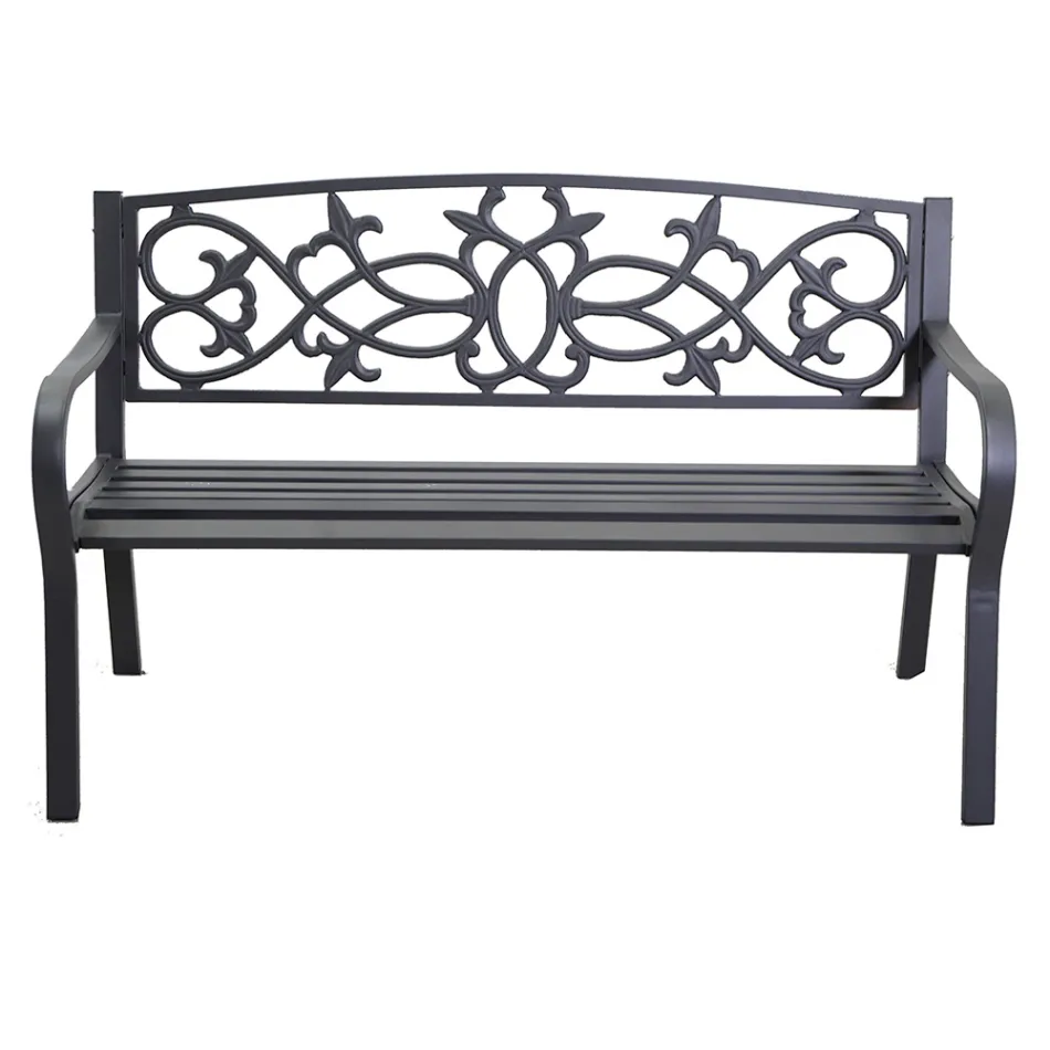 Banco de jardín de metal con diferentes acabados - Grapadora Viadurini