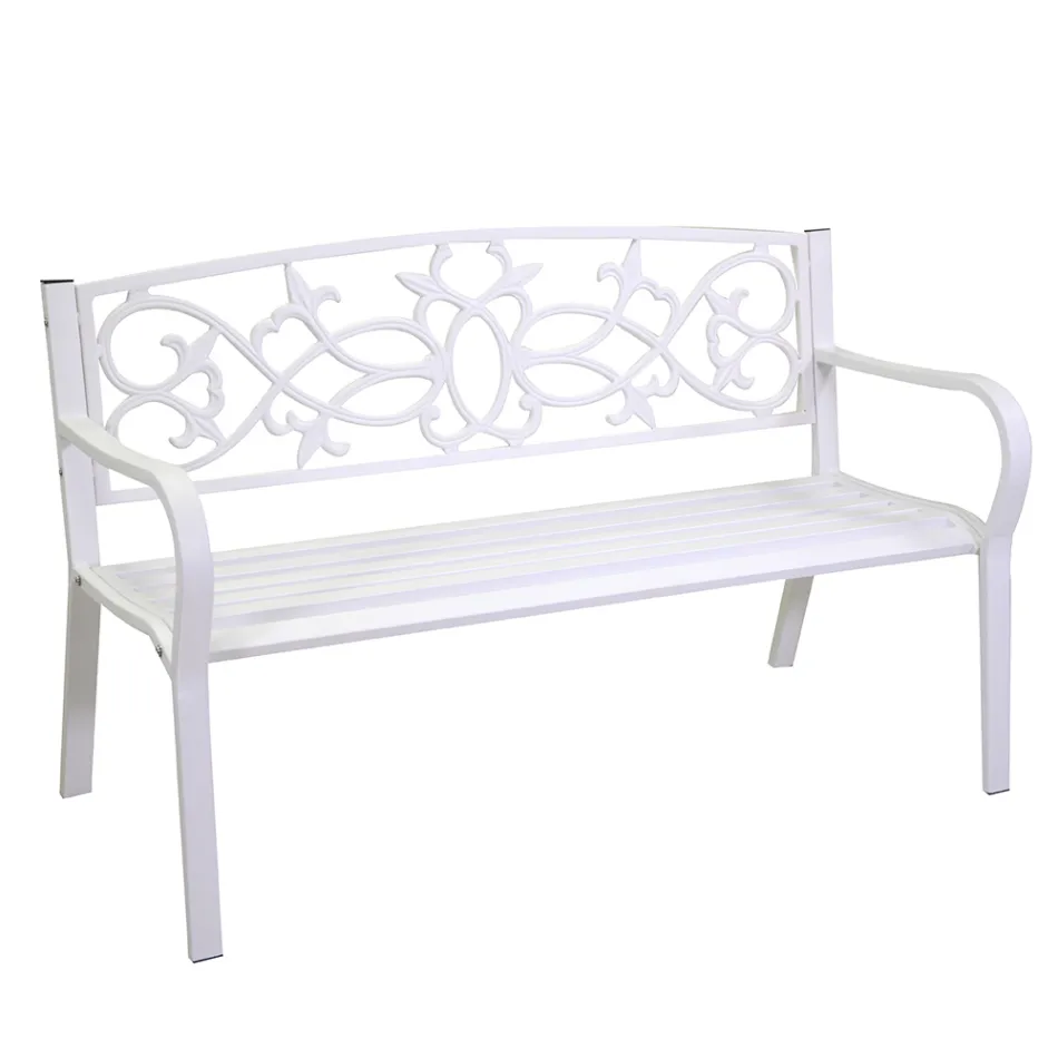 Banco de jardín de metal con diferentes acabados - Grapadora Viadurini