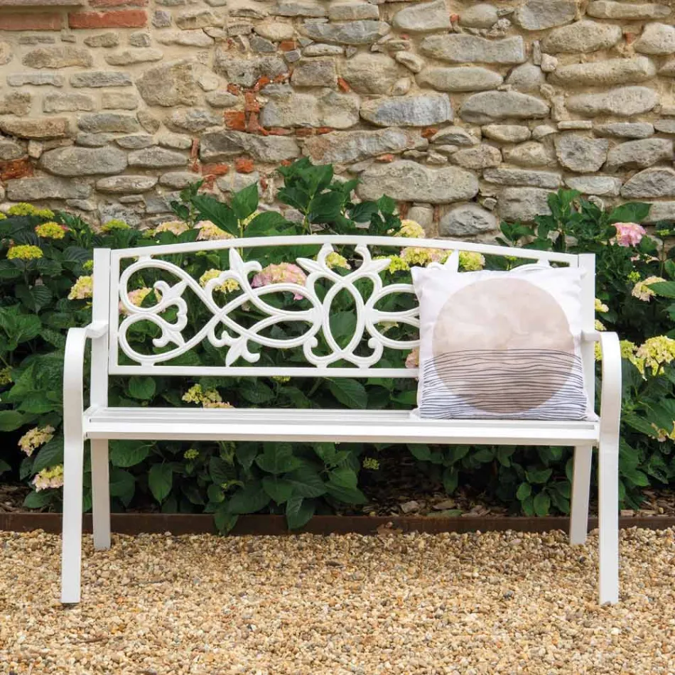 Banco de jardín de metal con diferentes acabados - Grapadora Viadurini