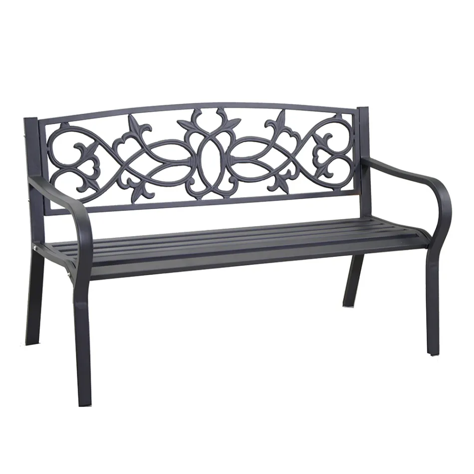 Banco de jardín de metal con diferentes acabados - Grapadora Viadurini