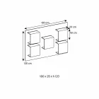 Panel de pared en madera de nogal canaletto y estantes de vidrio 2 tamaños - albahaca Viadurini