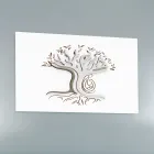 Panel blanco grabado con láser con árbol y familia Made in Italy - Helga Viadurini