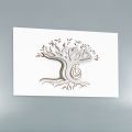 Panel blanco grabado con láser con árbol y familia Made in Italy - Helga