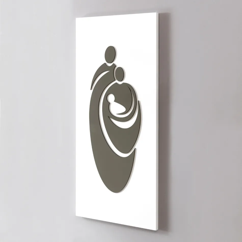 Panel que representa la familia grabada con láser Made in Italy - Chiaki Viadurini