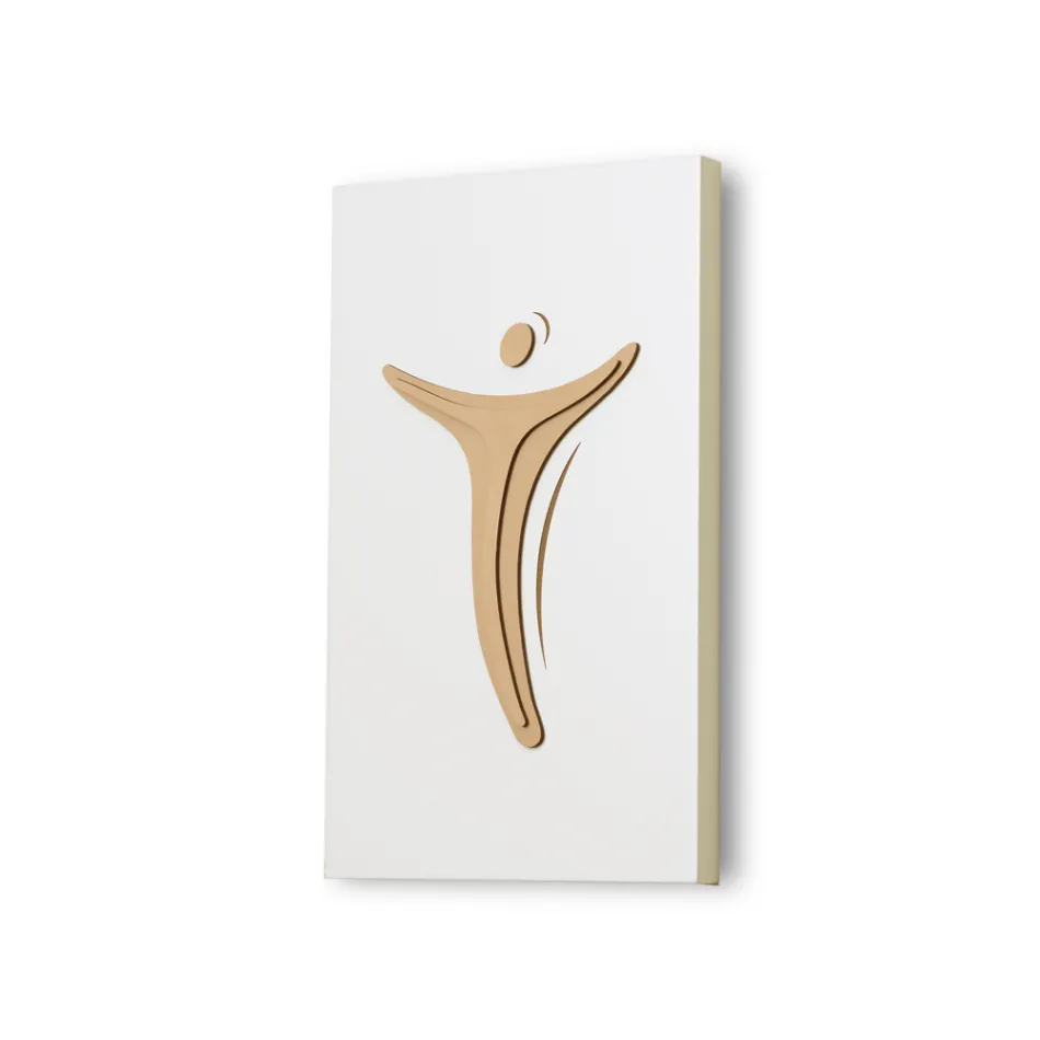 Panel grabado con láser que representa la redención Made in Italy - Dalila Viadurini