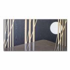 Panel Decorativo 120x60 con Incrustaciones de Madera Natural y Bajorrelieve - Fuca Viadurini