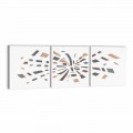 Panel decorativo de pared en lienzo 135x45 Made in Italy Modern Design - Beatris