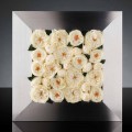 Panel decorativo de pared en metal y rosas blancas Made in Italy - Rosina
