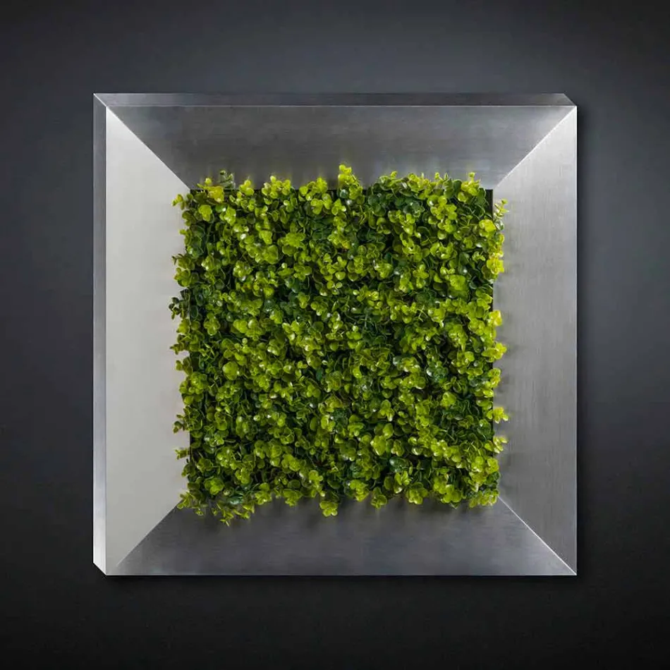 Panel decorativo de metal con flores artificiales Made in Italy - Fiorellino Viadurini