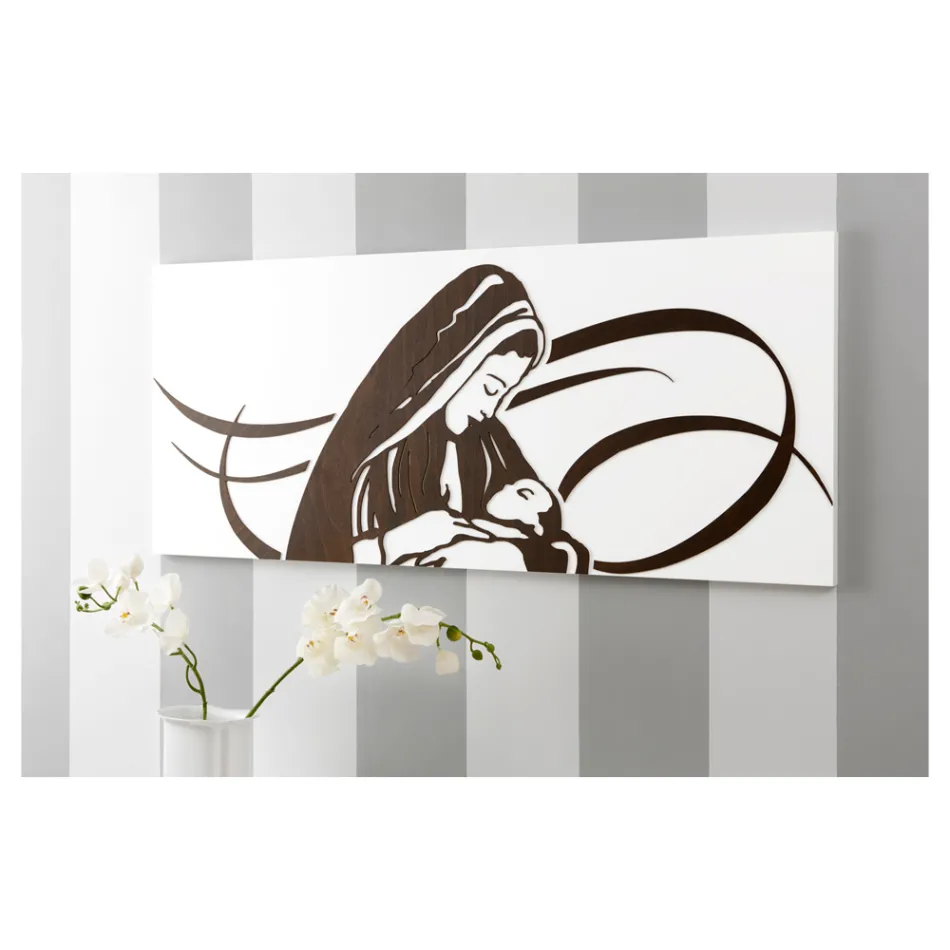 Panel Realizado con Grabado Láser que Representa a la Madre Made in Italy - Chiyo Viadurini