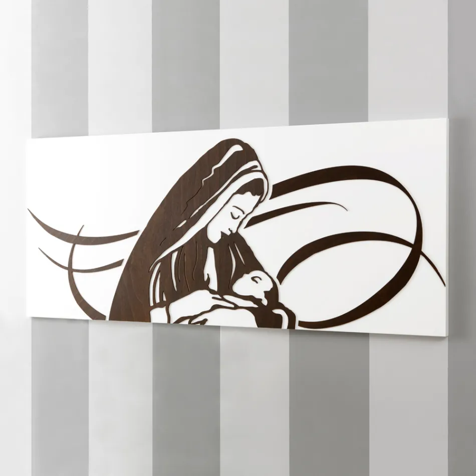 Panel Realizado con Grabado Láser que Representa a la Madre Made in Italy - Chiyo Viadurini