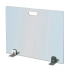 Parachispas de cristal templado y patas de acero Made in Italy - Volumen Viadurini