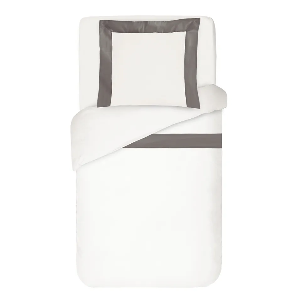 Juego de funda nórdica 100 % algodón y 10 % satén de algodón con 1 funda de almohada - Detalle Viadurini