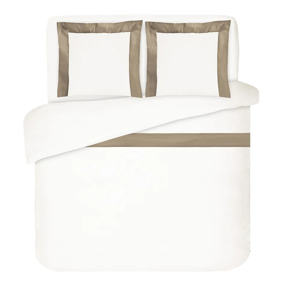 Juego de funda nórdica 100 % algodón y 10 % satén de algodón con 2 fundas de almohada - Detalle Viadurini