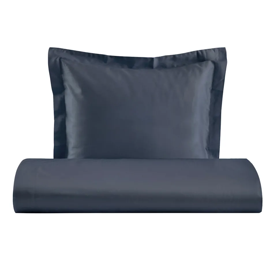 Juego de funda nórdica de satén 100 % algodón con 1 funda de almohada, fabricado en Italia, suave y esponjoso Viadurini