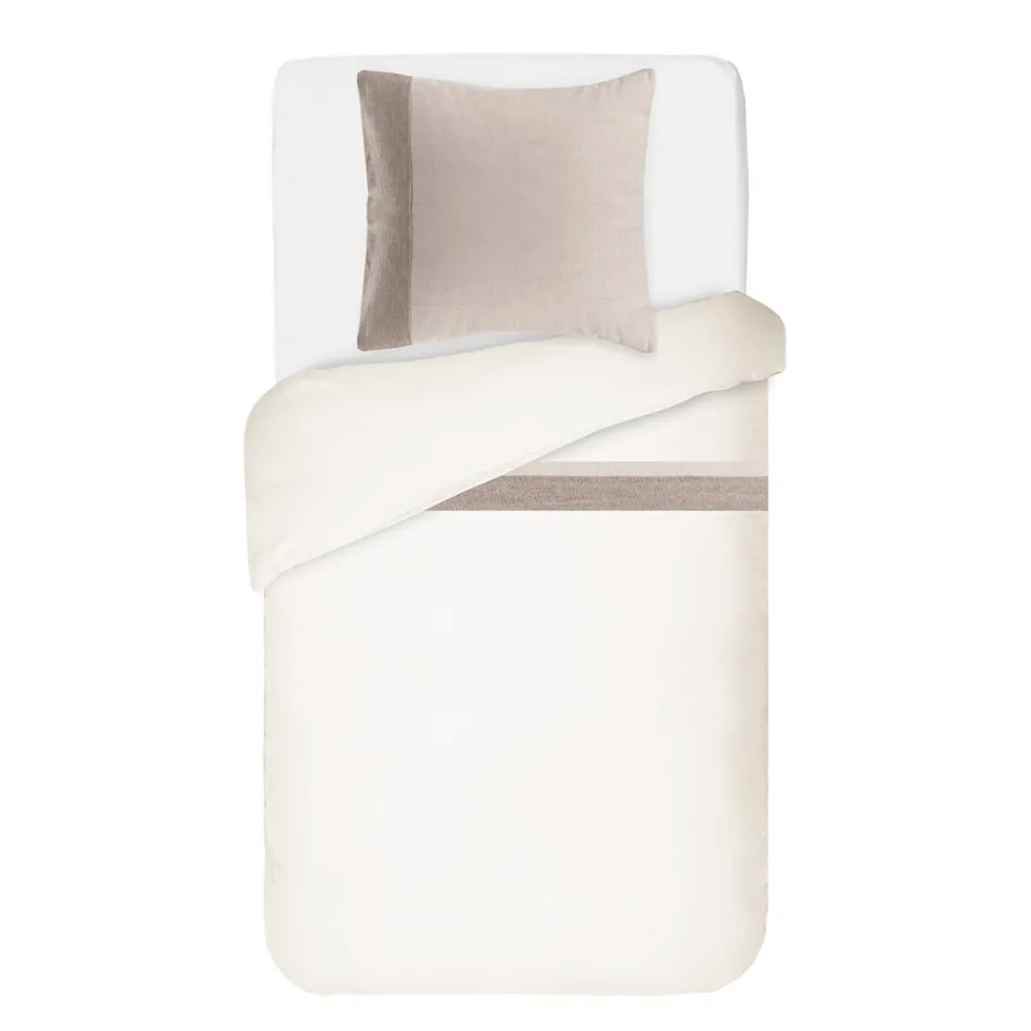 Juego de funda nórdica 90% algodón y 10% lino con 1 funda de almohada fabricado en Italia - Nestlé Viadurini