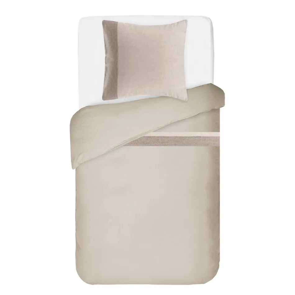 Juego de funda nórdica 90% algodón y 10% lino con 1 funda de almohada fabricado en Italia - Nestlé Viadurini