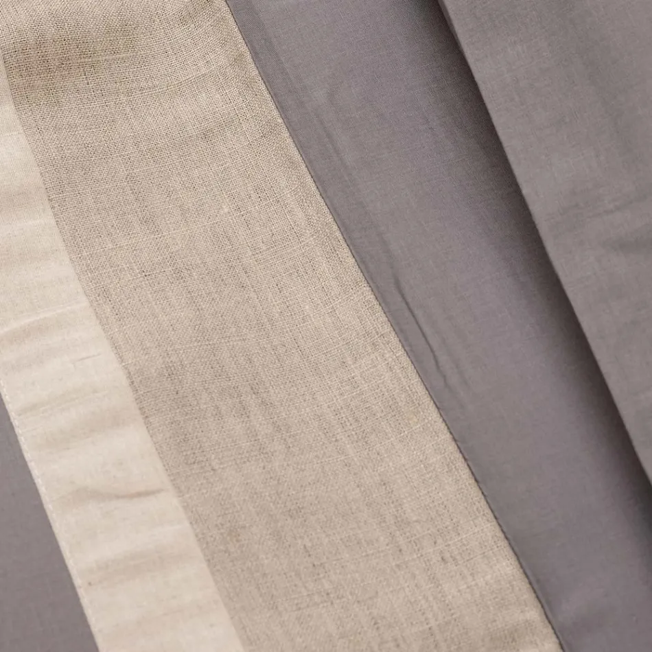 Juego de funda nórdica para cama de matrimonio en 90% algodón y 10% lino fabricado en Italia - Nestlé Viadurini