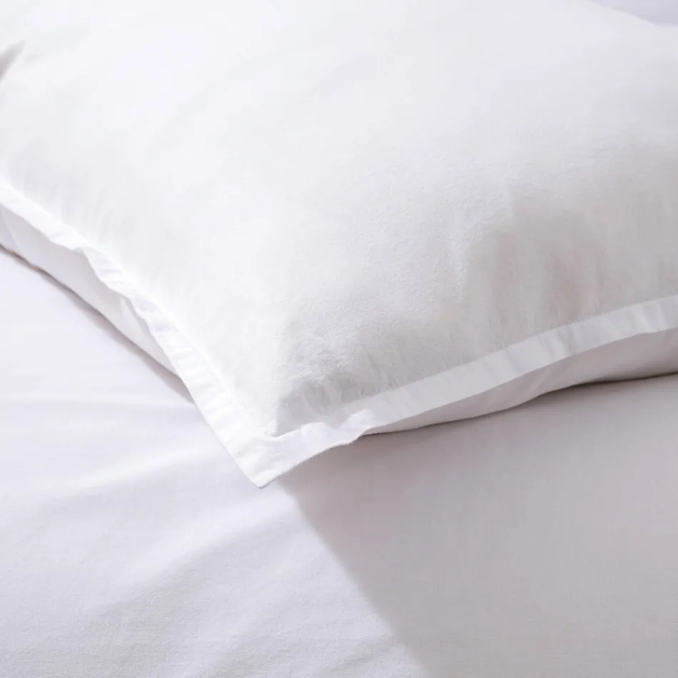 Juego de funda nórdica individual en puro algodón teñido en prenda con 1 funda de almohada - Delicacy Viadurini