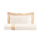 Juego de funda nórdica de una plaza y media en 100% algodón y 10% satén de algodón - Detalle Viadurini