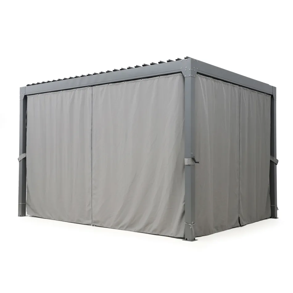 Pegola 3x4 mt en Aluminio Pintado Antracita con Manivela - Levante Viadurini