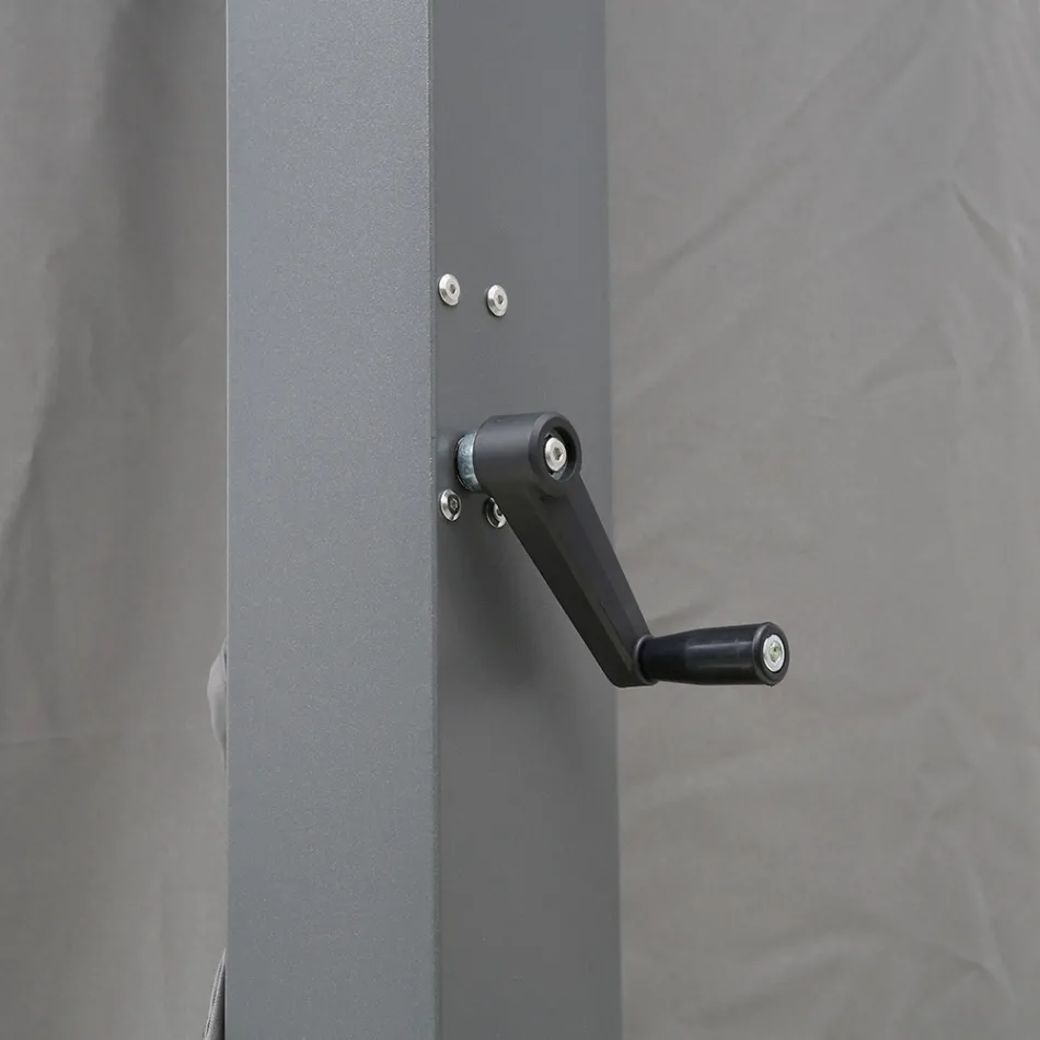 Pegola 3x4 mt en Aluminio Pintado Antracita con Manivela - Levante Viadurini