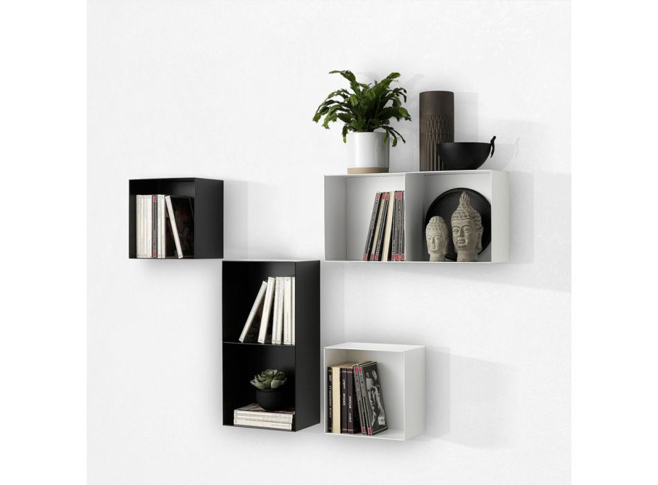 Mueble alto reversible cuadrado de metal - Libro Viadurini