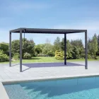 Pérgola de aluminio antracita con techo orientable - Vitta Viadurini