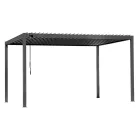 Pérgola de aluminio antracita con techo orientable - Vitta Viadurini