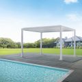 Pérgola de aluminio blanca con techo ajustable - Vitta