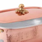 Pecera de Cobre Estañado a Mano Italiano con Tapa 44 cm - Mariapia Viadurini