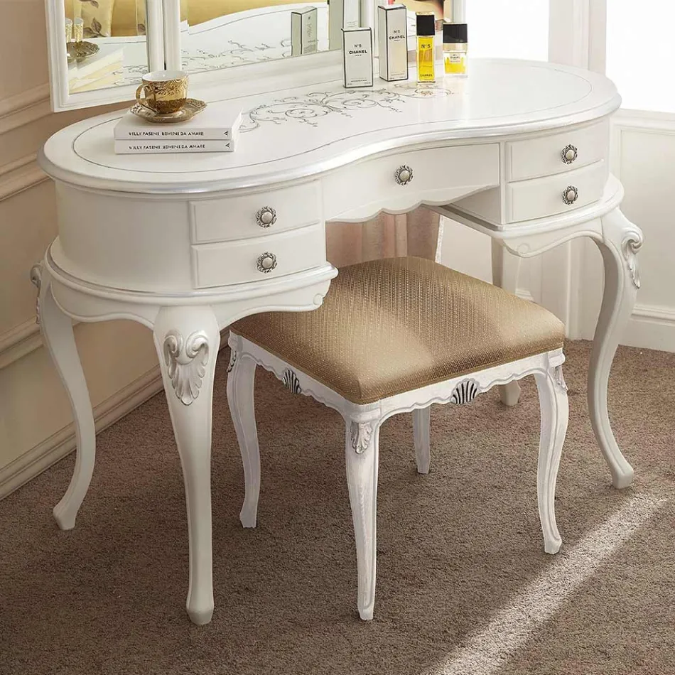 Peine de maquillaje clásico de madera con espejo Made in Italy - Cambrige Viadurini