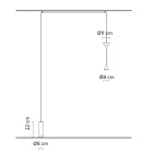 Lámpara de Pie en Aluminio Negro y Diseño Minimal de Doble Cono - Mercado Viadurini