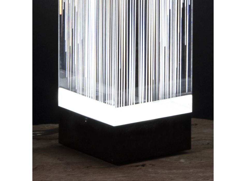 Lámpara de pie LED en diseño de tríptico de cristal acrílico satinado - Crystol Viadurini