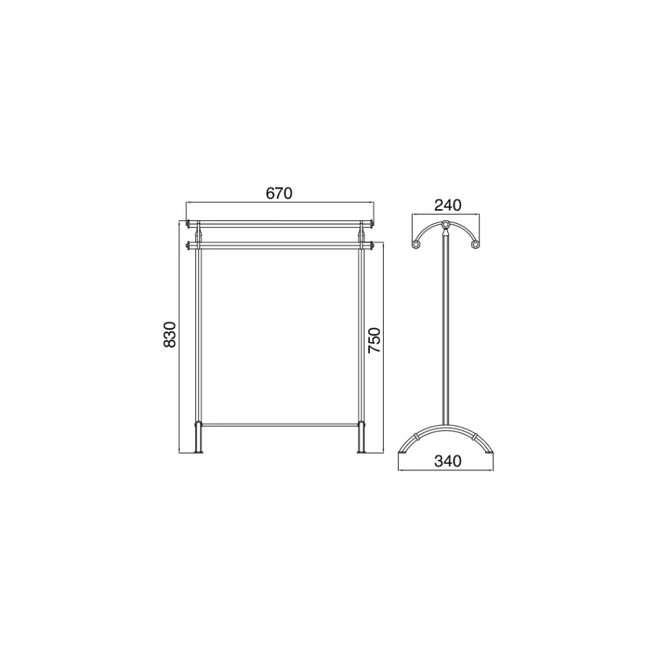 Toallero de baño vintage de latón Made in Italy - Aristide Viadurini