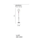 Lámpara de pie italiana clásica hecha a mano de vidrio y metal con pantalla - Oliver Viadurini