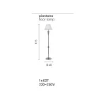 Lámpara de pie clásica en vidrio Rigaton hecho a mano y metal dorado - Fievole Viadurini