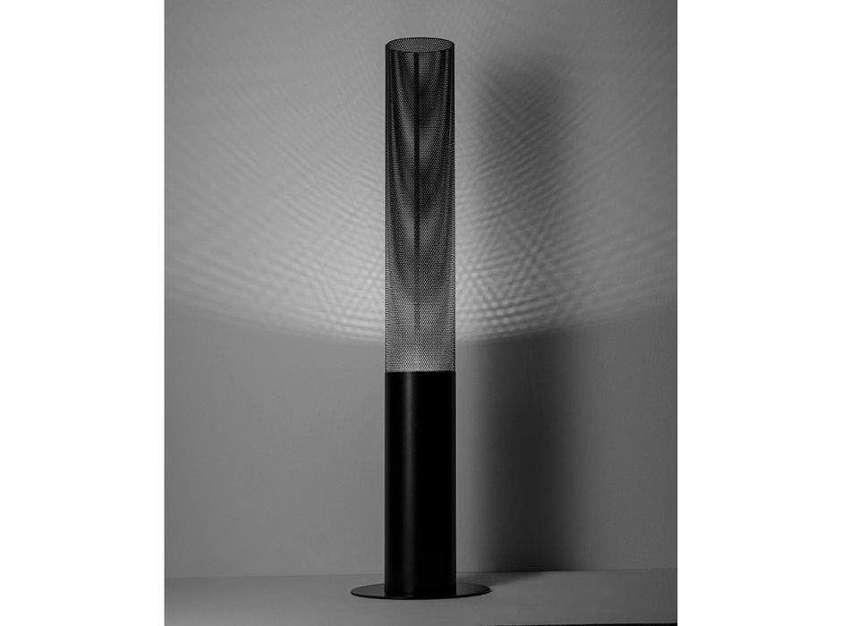 Lámpara de pie con difusor de metal perforado Made in Italy - Come Viadurini