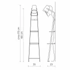 Lámpara de pie para salón en metal blanco o negro mate con estantes - Butler Viadurini