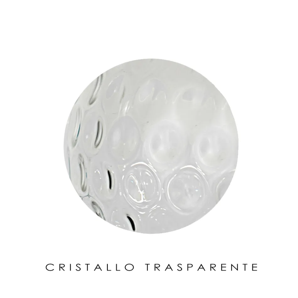 Lámpara de pie de cristal transparente o con caja, fabricada en Italia - Sibilla Viadurini