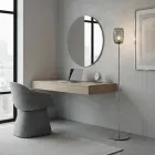 Lámpara de pie de cristal transparente o con caja, fabricada en Italia - Sibilla Viadurini