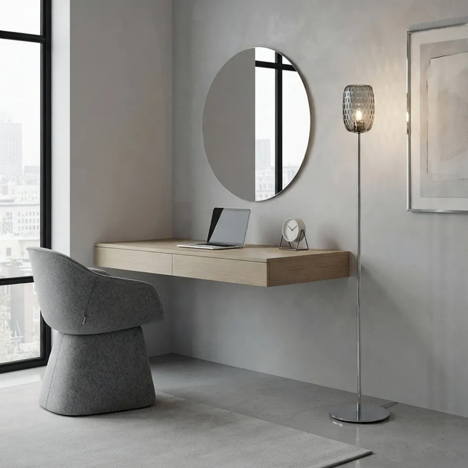 Lámpara de pie de cristal transparente o con caja, fabricada en Italia - Sibilla Viadurini