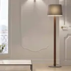 Lámpara de pie de diseño moderno en metal con pantalla de tela Made in Italy - Jump Viadurini