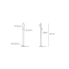 Lámpara de pie Alma en aluminio y cristal soplado blanco. Viadurini