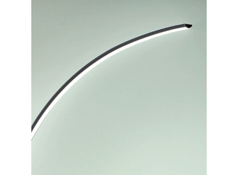 Lámpara de pie LED moderna regulable en metal negro, dorado o blanco - Góndola Viadurini