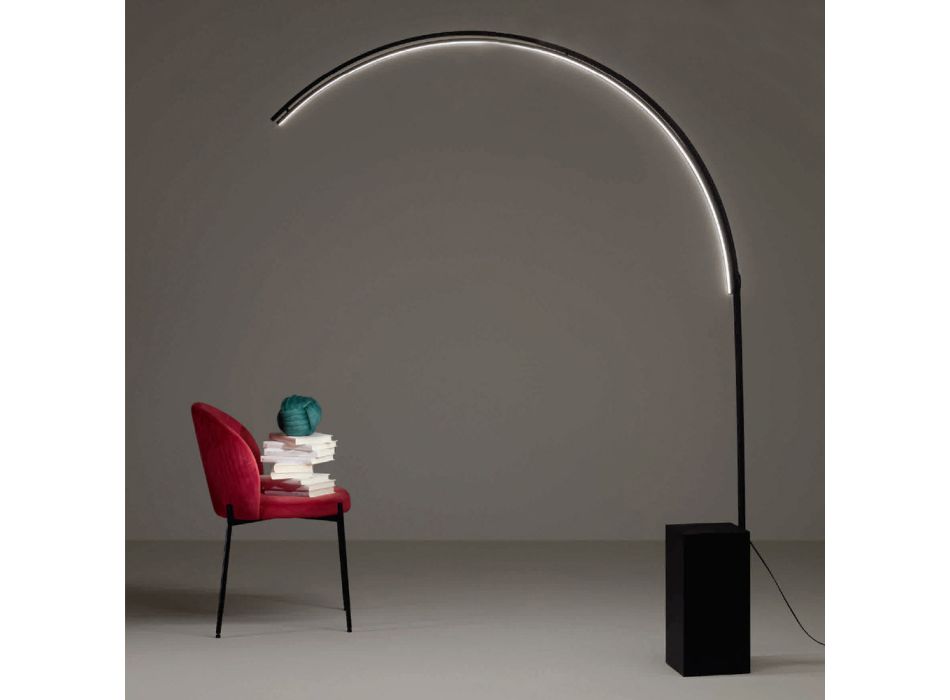 Lámpara de pie moderna con luz LED regulable en metal pintado - Picea Viadurini