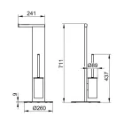 Portaescobillas y rollo de baño de pie en aluminio blanco o negro - Alcade Viadurini