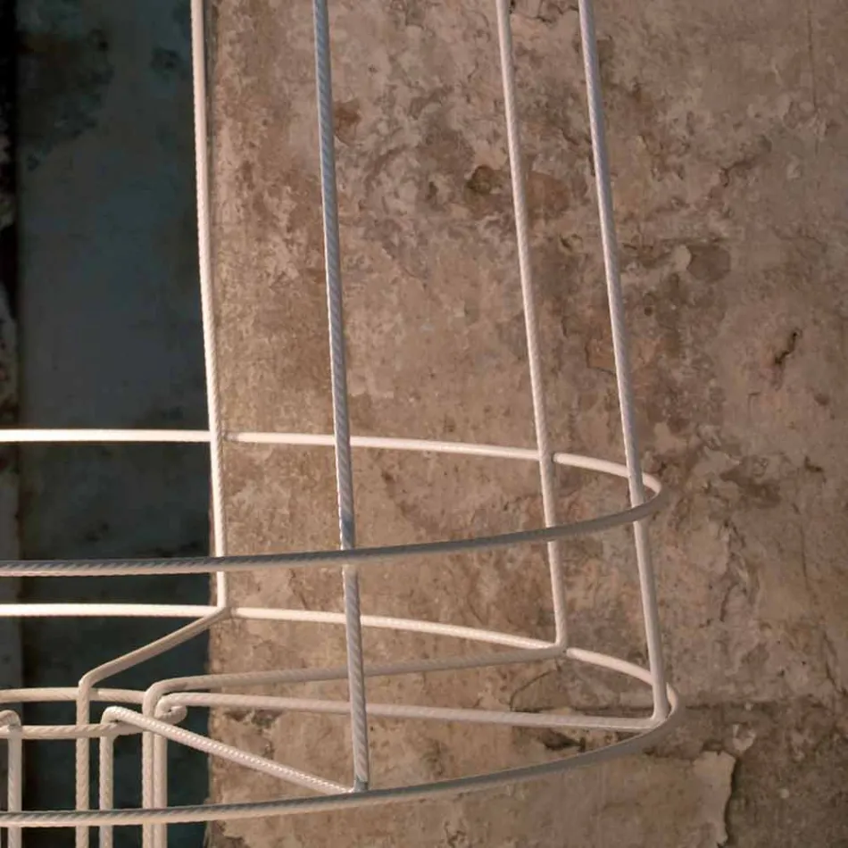 Lámpara de pie para salón 3 luces en metal blanco o natural estilo minimalista - Estilo Viadurini