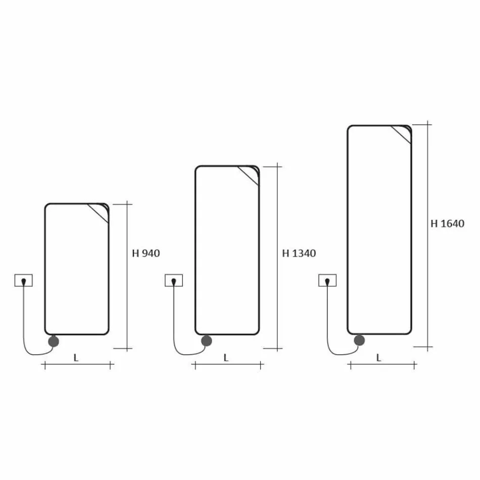 Placa radiante eléctrica de diseño moderno hasta 1000 W - Libro Viadurini