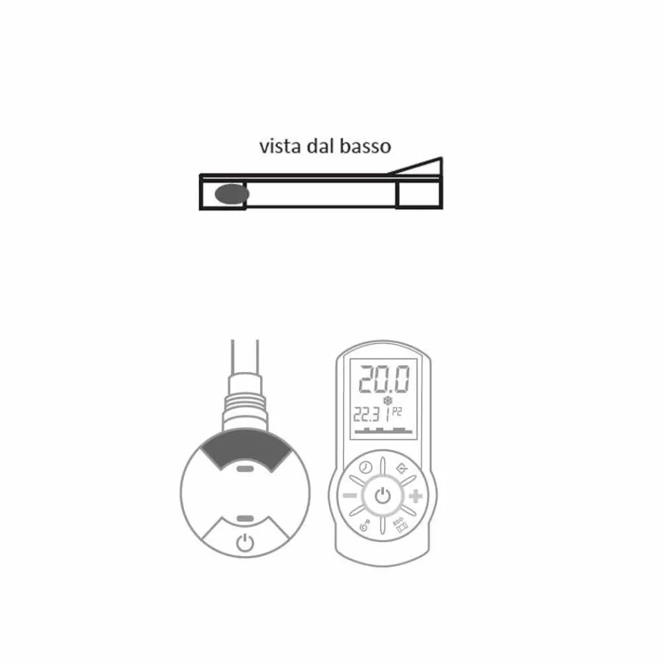 Placa radiante eléctrica de diseño moderno hasta 1000 W - Libro Viadurini